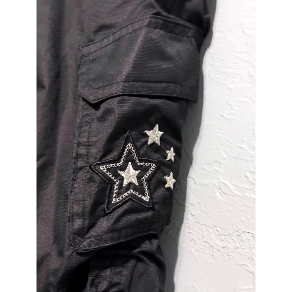 Faded Glory Kids Medium 7/8 Black Insulated Star Cargo Snow Pants FGG38S206